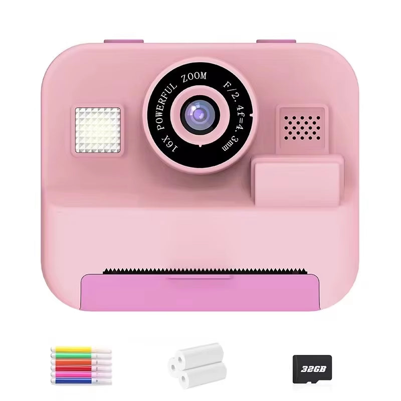 Children'S Mini Digital Video Camera with Thermal Printing & Multiple Image Stabilization, 32GB Card Included